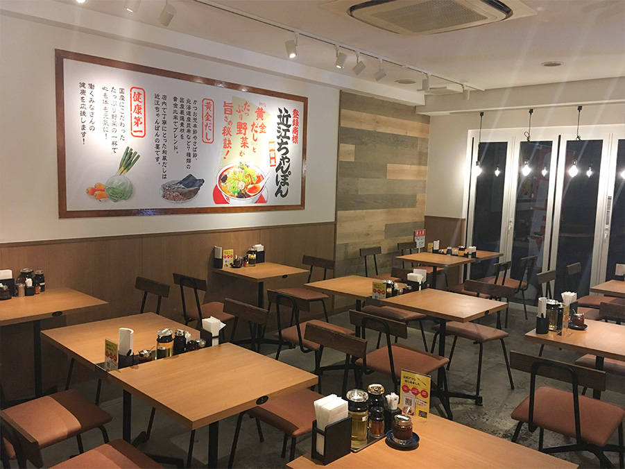 ちゃんぽん亭総本家 堺筋本町様 店舗内装工事（大阪）